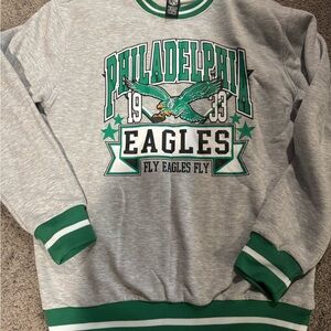 NFL Philadelphia Eagles Gray and Green Crewneck Sweater